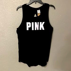 VS Pink black keyholes tank top